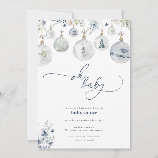 Winter Wonderland Baby shower Invitation Kaart (Voorkant)