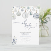 Winter Wonderland Baby shower Invitation Kaart (Staand voorkant)