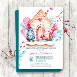 Winter Wonderland Baby Shower Invitation Kaart