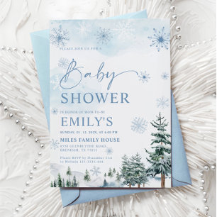 Winter Wonderland Baby shower Invitation Kaart