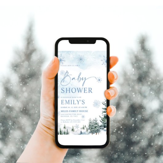 Winter Wonderland Baby shower Invitation Kaart