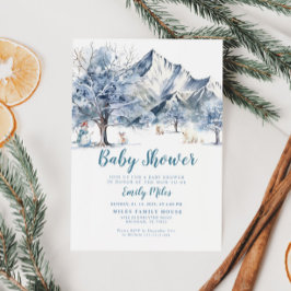 Winter Wonderland Baby shower Invitation Kaart
