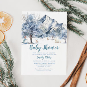 Winter Wonderland Baby shower Invitation Kaart