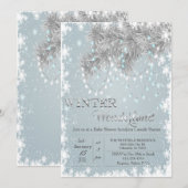 Winter Wonderland Baby shower Invitation Kaart (Voorkant / Achterkant)