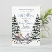 Winter Wonderland Baby shower Invitation Kaart (Staand voorkant)