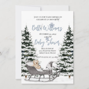Winter Wonderland Baby shower Invitation Kaart