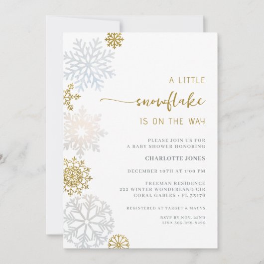 Winter Wonderland Baby shower Invitation Kaart (Voorkant)