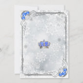 Winter Wonderland Baby shower Invitation Twins Boy Kaart (Achterkant)