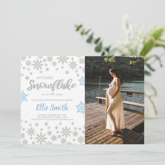 Winter Wonderland Baby shower Kaart (Staand voorkant)