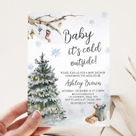 Winter Wonderland Baby shower Kaart