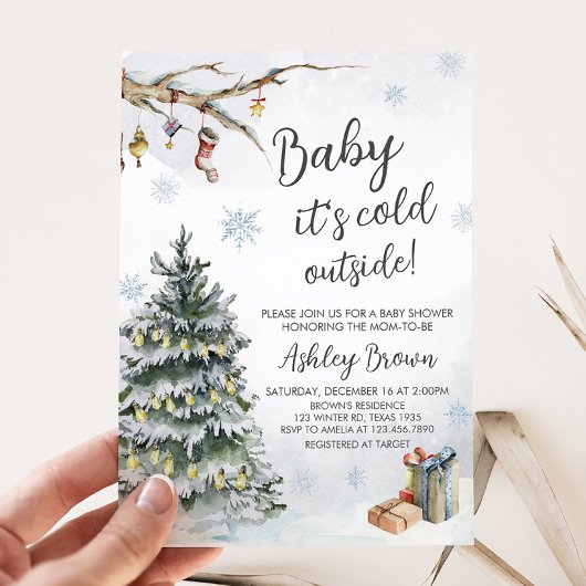 Winter Wonderland Baby shower Kaart