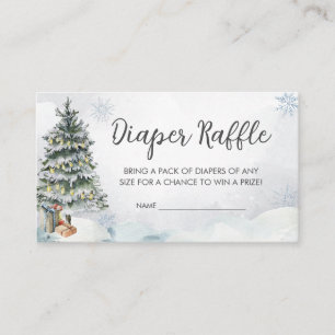 Winter Wonderland Baby shower Luier Raffle Informatiekaartje