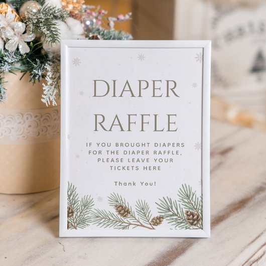 Winter Wonderland Baby Shower Luiers Raffle Poster