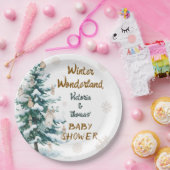 Winter Wonderland Baby Shower  Papieren Bordje (Feest)