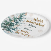 Winter Wonderland Baby Shower  Papieren Bordje (Gekanteld)