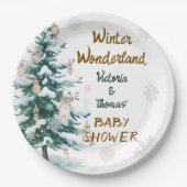Winter Wonderland Baby Shower  Papieren Bordje (Voorkant)