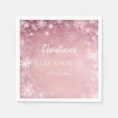 Winter Wonderland Baby shower Roze Servet (Voorkant)