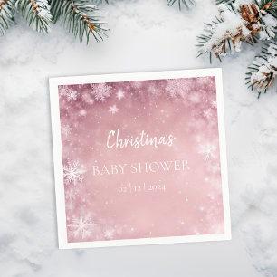 Winter Wonderland Baby shower Roze Servet