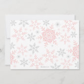 Winter Wonderland Baby shower Roze Zilveren Glitte Kaart (Achterkant)