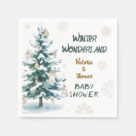 Winter Wonderland Baby Shower Servet (Voorkant)