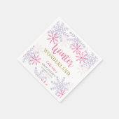 Winter Wonderland Baby shower Sneeuwvlokken Roze Servet (Hoek)