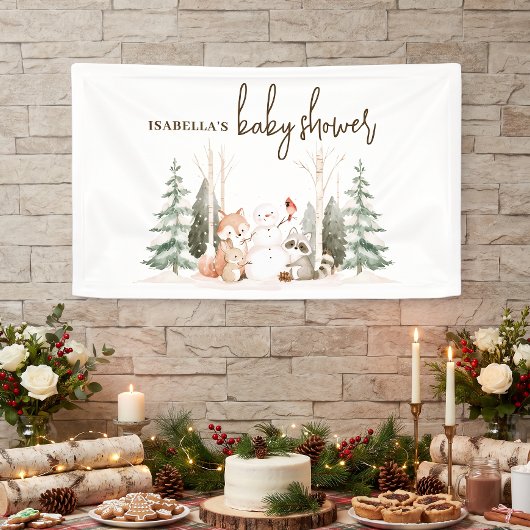 Winter Wonderland Baby Shower Spandoek