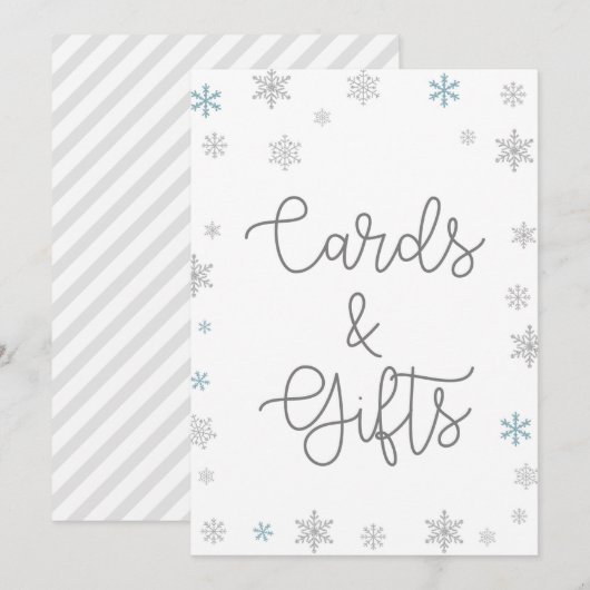 Winter Wonderland Baby shower Teken Maat 5x7" Kaart (Voorkant / Achterkant)