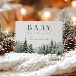 Winter Wonderland Baby Shower Thank You Card Bedankkaart