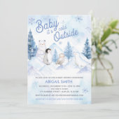 Winter Wonderland Baby shower Uitnodiging (Staand voorkant)