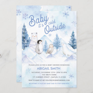 Winter Wonderland Baby shower Uitnodiging