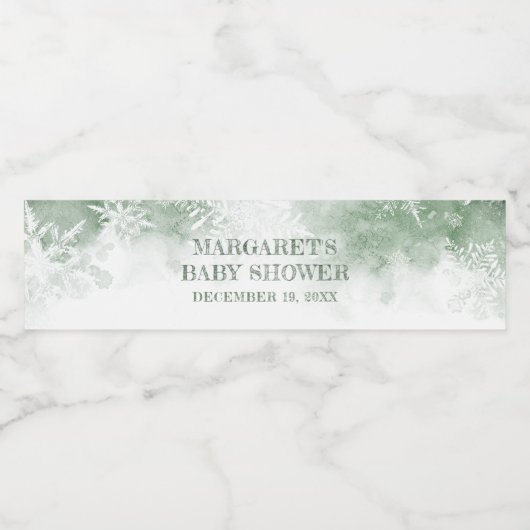 Winter wonderland baby shower waterfles etiket (Enkel label)
