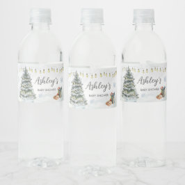 Winter Wonderland Baby shower Waterfles Etiket