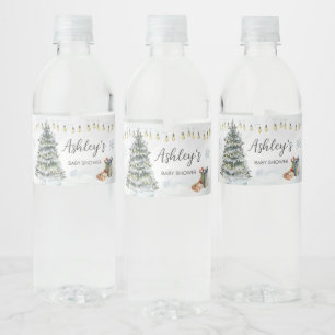 Winter Wonderland Baby shower Waterfles Etiket