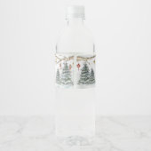 Winter Wonderland Baby shower Waterfles Etiket (Achterkant)