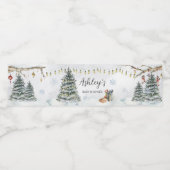 Winter Wonderland Baby shower Waterfles Etiket (Enkel label)