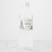 Winter Wonderland Baby shower Waterfles Etiket (Voorkant)