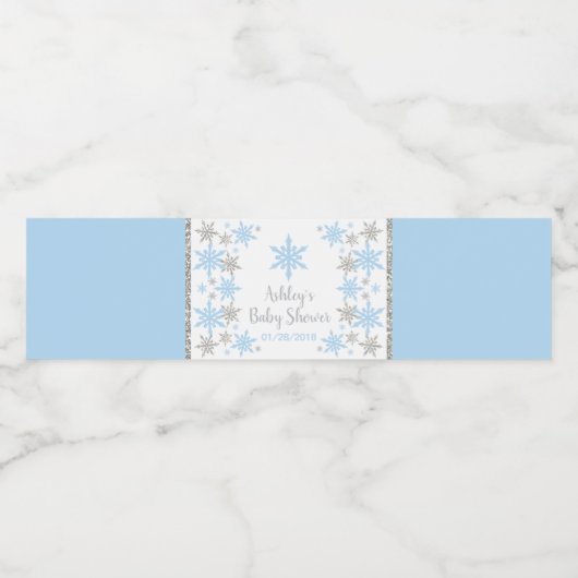 Winter Wonderland Baby shower Waterflesetiketten Waterfles Etiket (Enkel label)