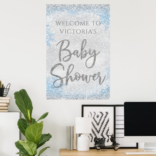 Winter Wonderland Baby shower Welkomstteken Poster (Thuiskantoor)