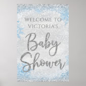 Winter Wonderland Baby shower Welkomstteken Poster (Voorkant)