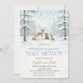 Winter Wonderland Baby Shower Woodland Baby Animal Kaart (Voorkant)