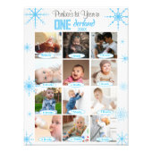 Winter Wonderland Baby's 1e jaar fotocollage Foto Afdruk (Voorkant)