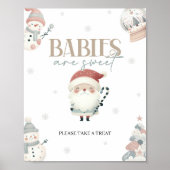 Winter Wonderland Baby's zijn Sweet Table Sign Poster (Voorkant)