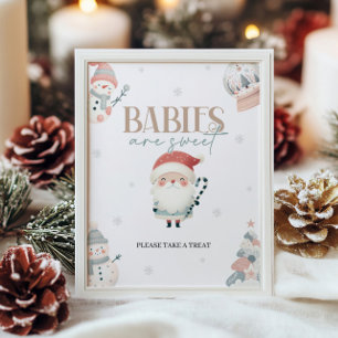 Winter Wonderland Baby's zijn Sweet Table Sign Poster