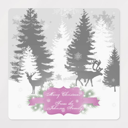 Winter Wonderland Baking Label - Magenta (Design 1)