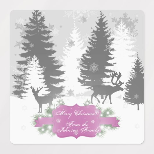Winter Wonderland Baking Label - Magenta (Design 2)
