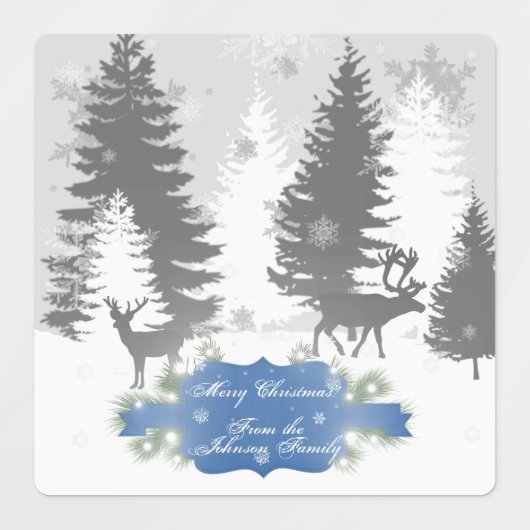 Winter Wonderland Baklabel - Blauw Labels (Design 2)