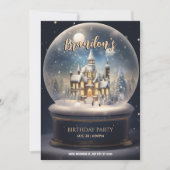 Winter wonderland ball wereldbol verjaardagsglas kaart (Voorkant)