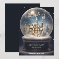 Winter wonderland ball wereldbol verjaardagsglas