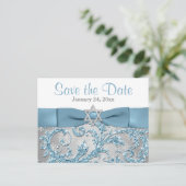 Winter Wonderland Bat Mitswa Save the Date Kaart (Staand voorkant)