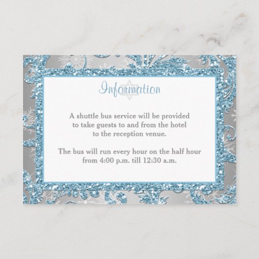 Winter Wonderland Bat Mitzvah Enclosure 2 Informatiekaartje (Achterkant)